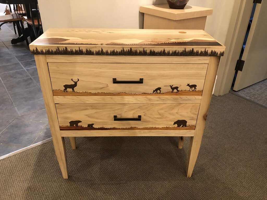 Mountain Scene, Deer & Bear Drawers